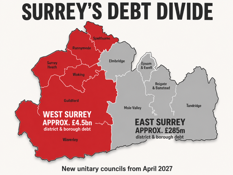 West Surrey’s debt woes worry its Unitary Council
