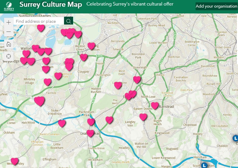 Culture Map in part of Surrey County