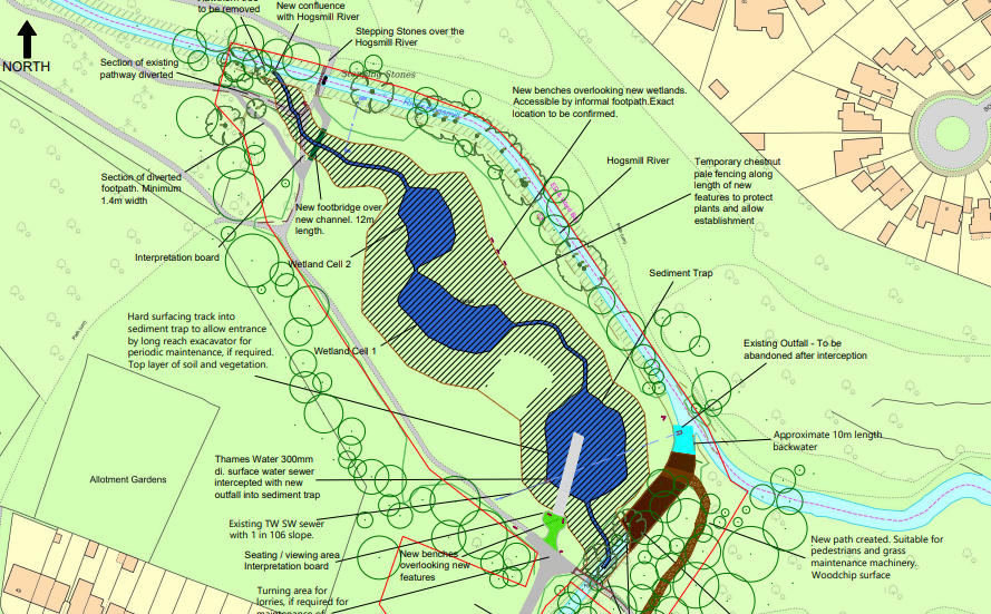 Plan of wetlands in Ewell