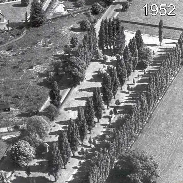 Horton estate cemetery aerial 1952