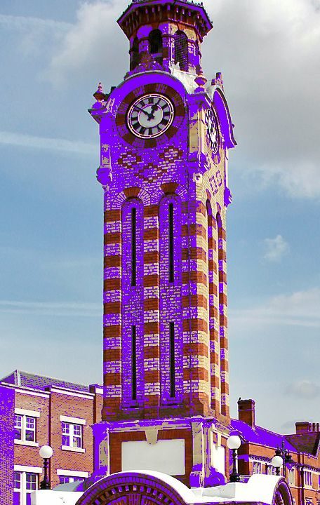 Epsom Clock Tower in purple