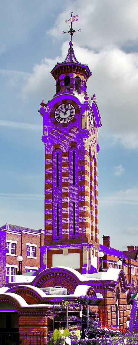 Epsom Clock Tower in purple
