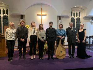 Ukraine music peformers with Sir Stephen Lamport Epsom Methodist Church 24.09.22