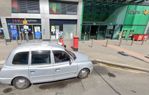 black cab at epsom station
