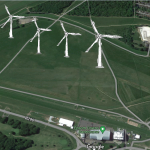 Epsom Downs with wind turbines
