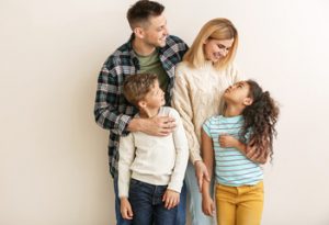 Foster parents with children