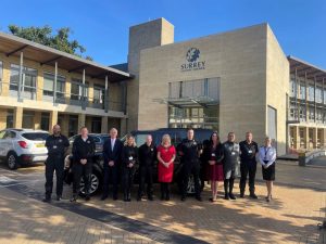 Surrey Fire service with land rover for Ukraine