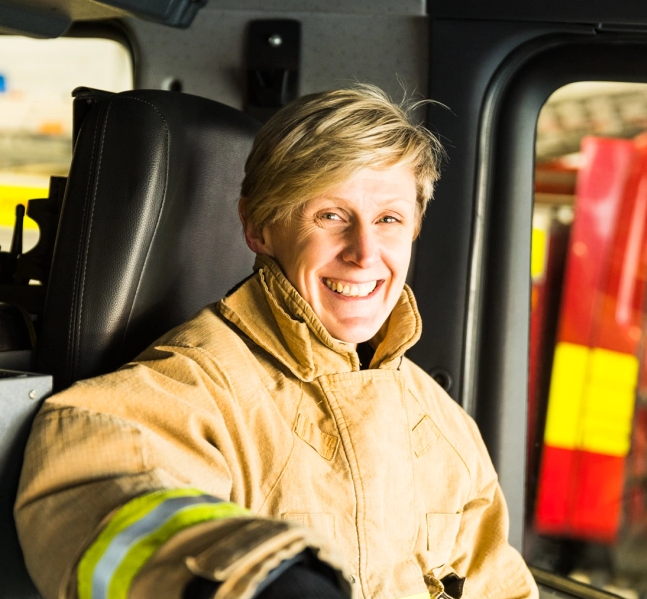 Paula Hartwell Surrey's first female firefighter