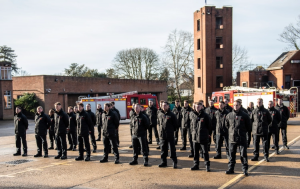 Surrey fire officers new recruits parade