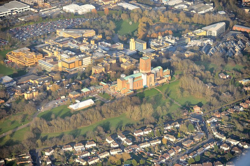 Guildford Cathedral aerial view