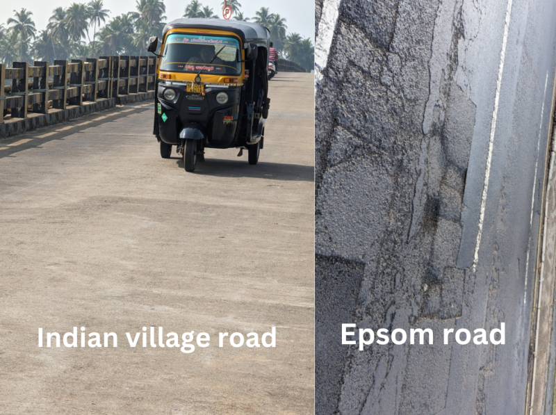 Indian road compared to Epsom road