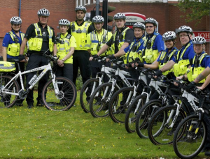 PCSOs on pedal bikes.