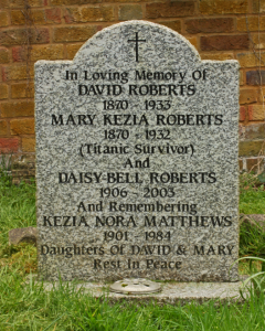 Mary Roberts grave in Ewell's St Marys