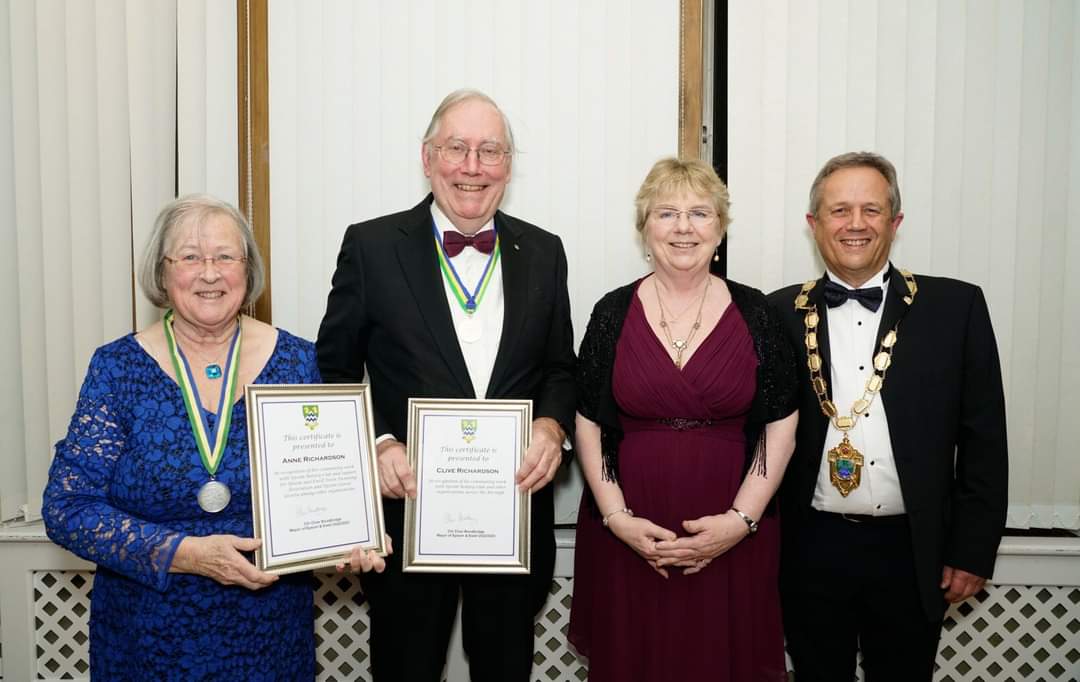 Anne and Clive Richardson with the Mayor and Mayoress of Epsom and Ewell