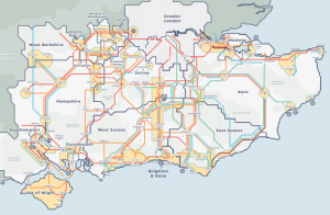 Map of South East transport