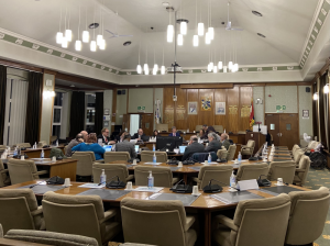 Spelthorne Borough Council audit committee on March 23, 2023. Credit: Emily Coady-Stemp