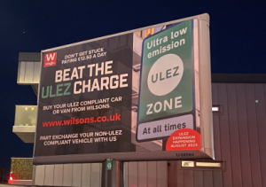 Wilsons ULEZ cars sign