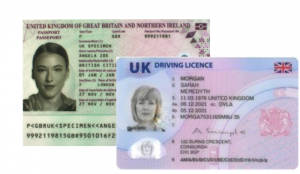 Photo identity documents UK passport and driving licence