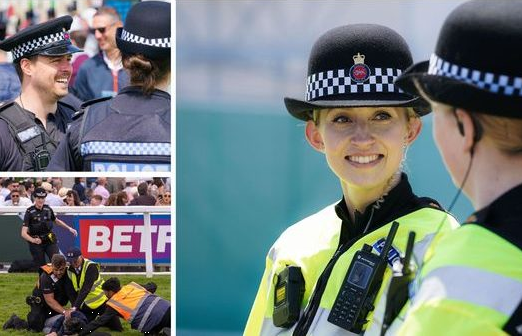 Police maintain order at Epsom Derby Festival