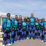 Sky diving team form Epsom hospital