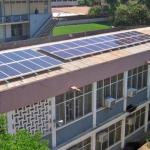Solar panels on a school