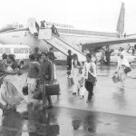 Ugandan refugees arrive Stansted 1972