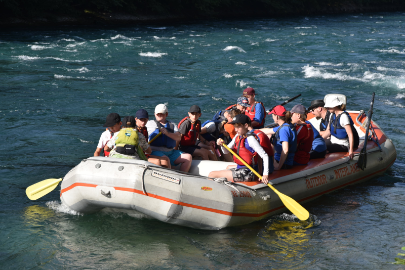 Scouts rafting in Switzerland