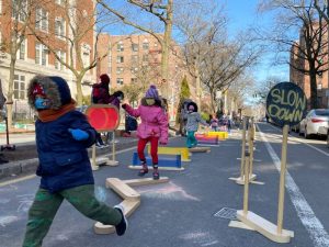 children playing in street