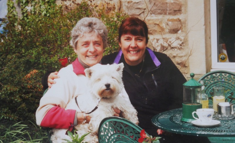 Doreen Pepper and Daughter Claire with dog Bonnie