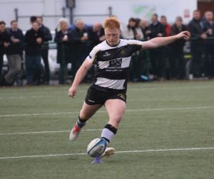 Sutton and Epsom taking penalty in rugby against Cobham