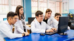 Students testing computer skills
