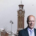 Grayling in a snowy Epsom centre