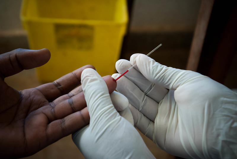 Someone being tested for HIV