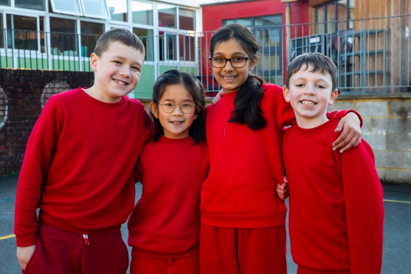 4 children from Cuddington Croft primary school