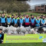 Mayor of Epsom with Church of Go Longmead clean-up volunteers