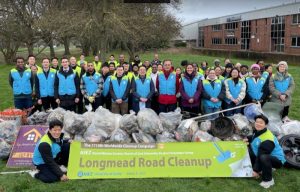 Mayor of Epsom with Church of Go Longmead clean-up volunteers