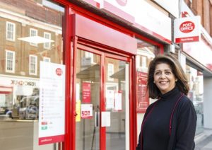 Nidhi Prashar outside Epsom Post Office