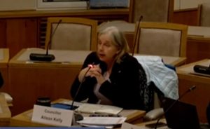Cllr Alison Kelly at the Council meeting