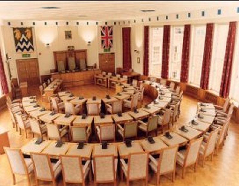 Empty Epsom Council chamber