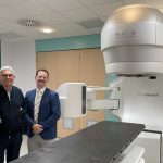 Radiotherapy Trial Pic caption L-R: Radiographer Kate Maltby, Michael Robson, Dr Philip Turner
