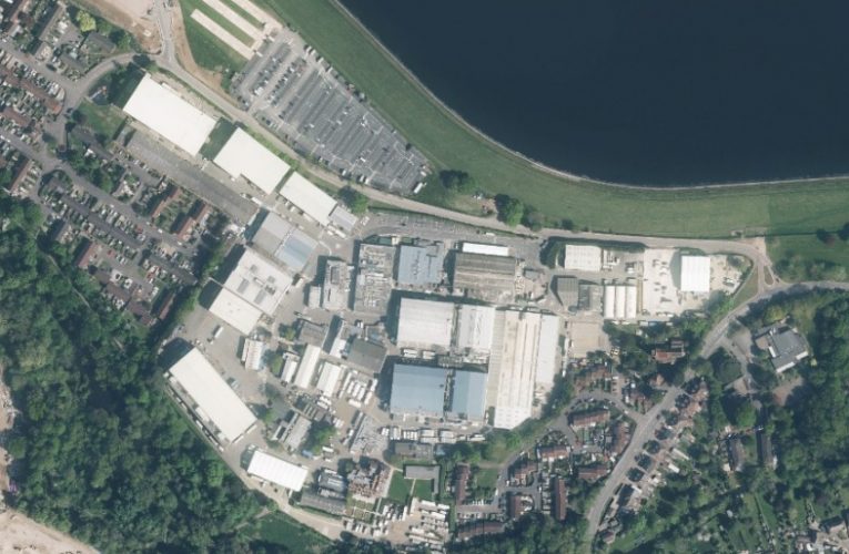 Aerial view Shepperton Studios, Surrey