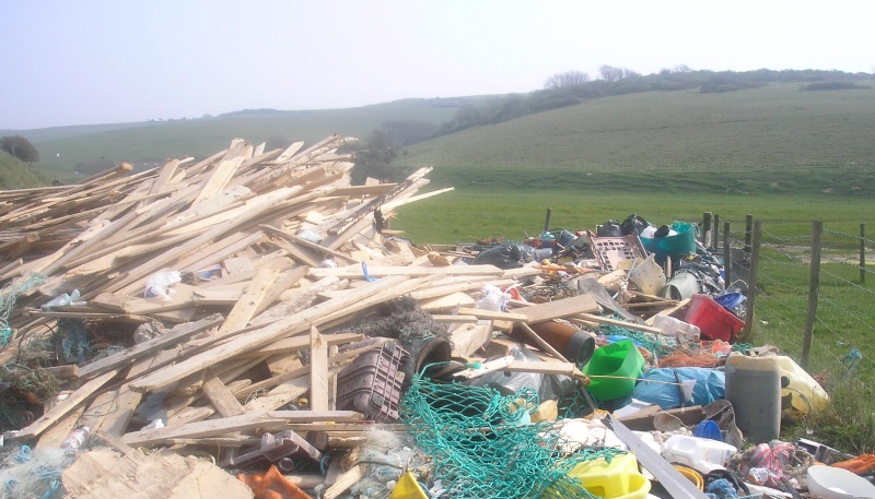 Fly tipping on farm