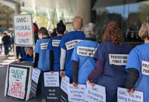 Health workers protest against GMC in climate aciton