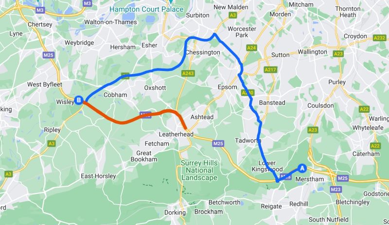 M25 diversion route