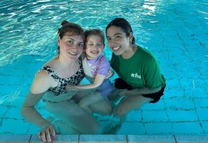 Swimmers in the water.