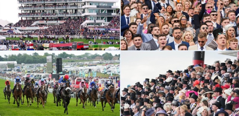 Epsom races Derby day collage