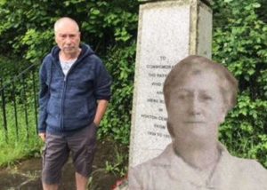 John Bates at Horton Cemetery and Beatrice Bates inset