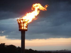 Lit beacon on Epsom Downs D Day