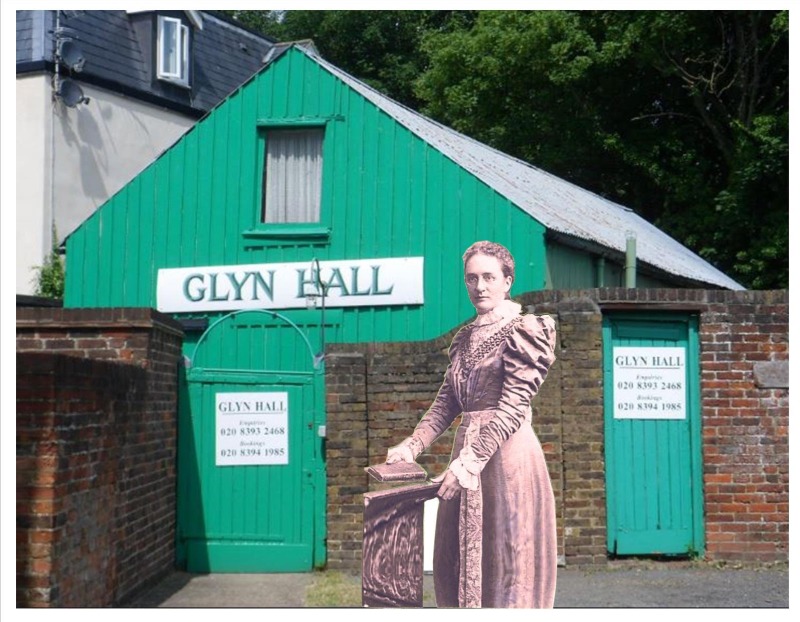 Glyn Hall with image of Henrietta Gly in foreground.