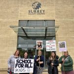 Parents protesting Surrey County Council\'s special needs provision. (Credit: Emily Dalton/LDRS)